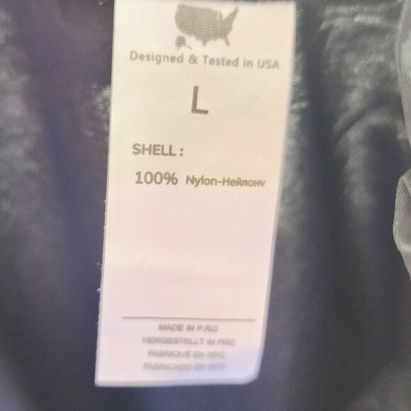 Black Nylon Mens Drawstring Elastic Waist Pants With Pockets & Adjustable Hem - Picture 3 of 9